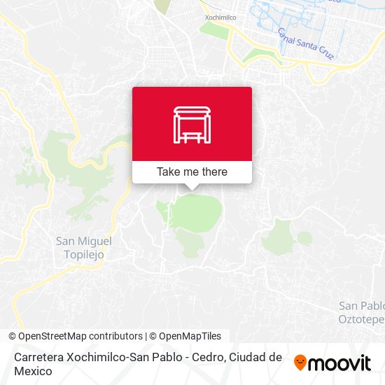 Carretera Xochimilco-San Pablo - Cedro map
