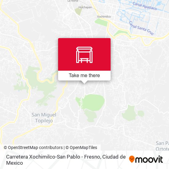 Carretera Xochimilco-San Pablo - Fresno map