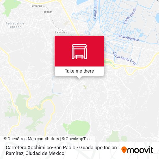 Carretera Xochimilco-San Pablo - Guadalupe Inclan Ramírez map