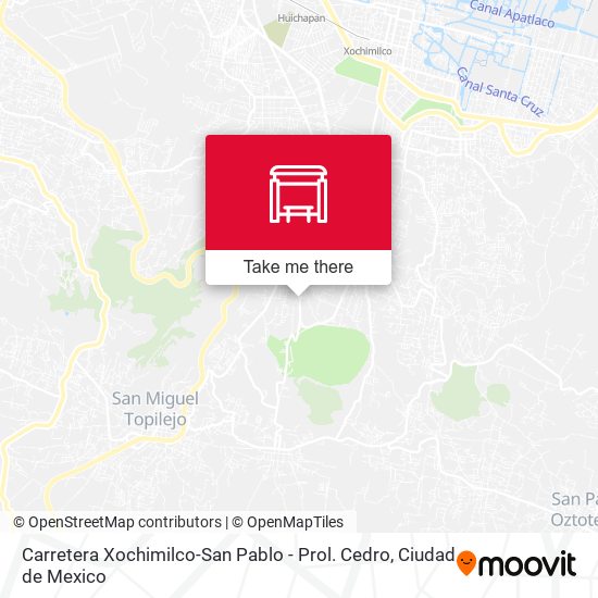 Carretera Xochimilco-San Pablo - Prol. Cedro map