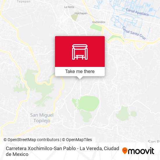 Carretera Xochimilco-San Pablo - La Vereda map
