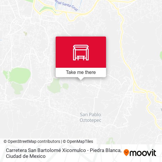 Carretera San Bartolomé Xicomulco - Piedra Blanca map