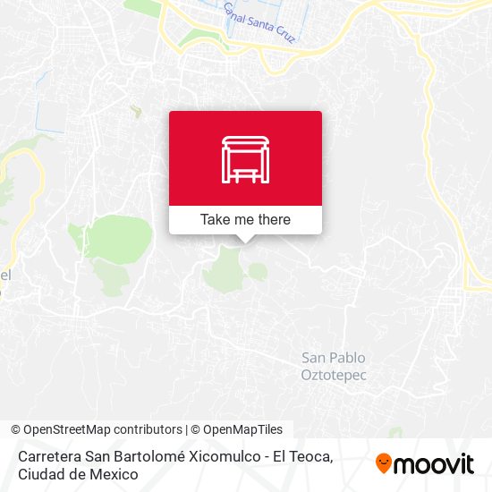 Carretera San Bartolomé Xicomulco - El Teoca map