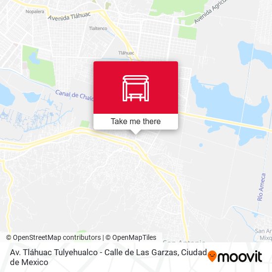 Mapa de Av. Tláhuac Tulyehualco - Calle de Las Garzas