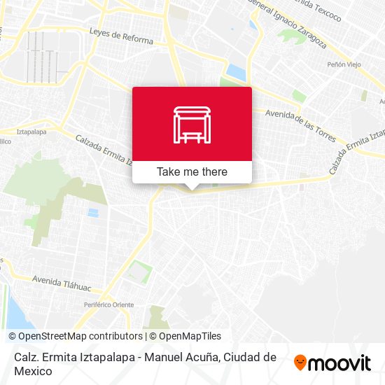 Calz. Ermita Iztapalapa - Manuel Acuña map