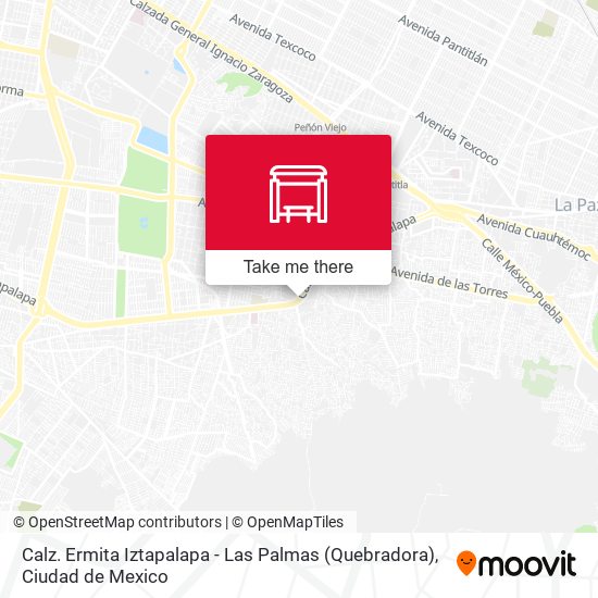 Mapa de Calz. Ermita Iztapalapa - Las Palmas (Quebradora)