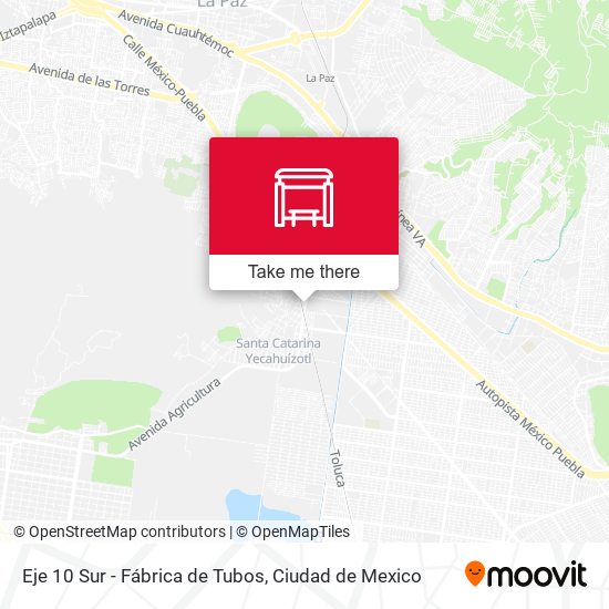 Mapa de Eje 10 Sur - Fábrica de Tubos