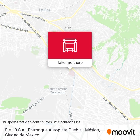 Eje 10 Sur - Entronque Autopista Puebla - México map