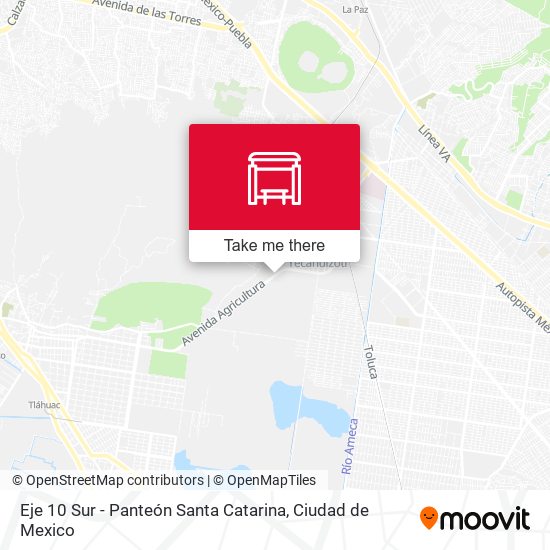 Eje 10 Sur - Panteón Santa Catarina map