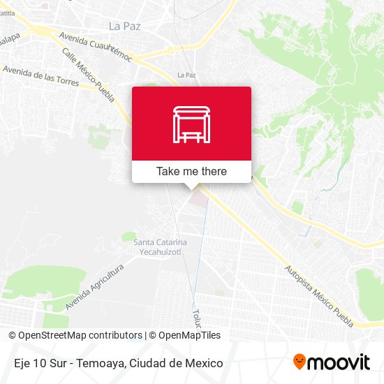 Eje 10 Sur - Temoaya map