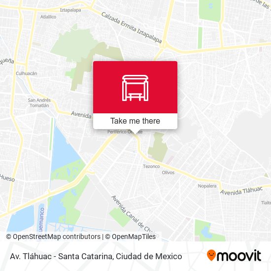 Av. Tláhuac - Santa Catarina map