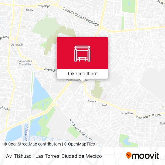 Av. Tláhuac - Las Torres map