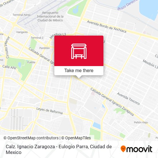 Calz. Ignacio Zaragoza - Eulogio Parra map