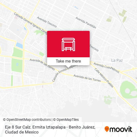 Eje 8 Sur Calz. Ermita Iztapalapa - Benito Juárez map