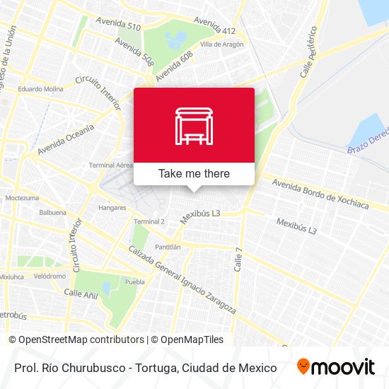 Prol. Río Churubusco - Tortuga map