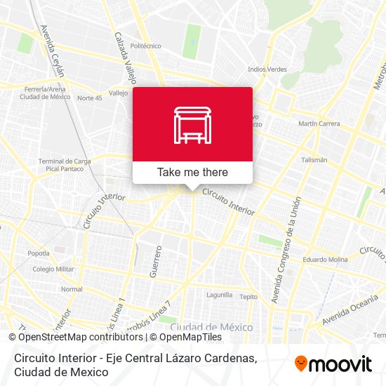 Circuito Interior - Eje Central Lázaro Cardenas map