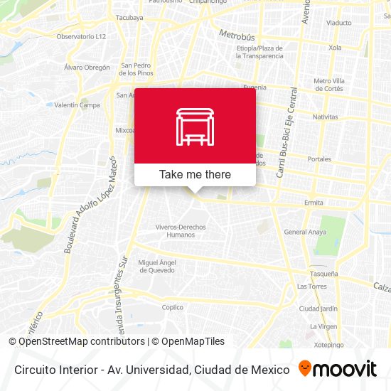 Circuito Interior - Av. Universidad map