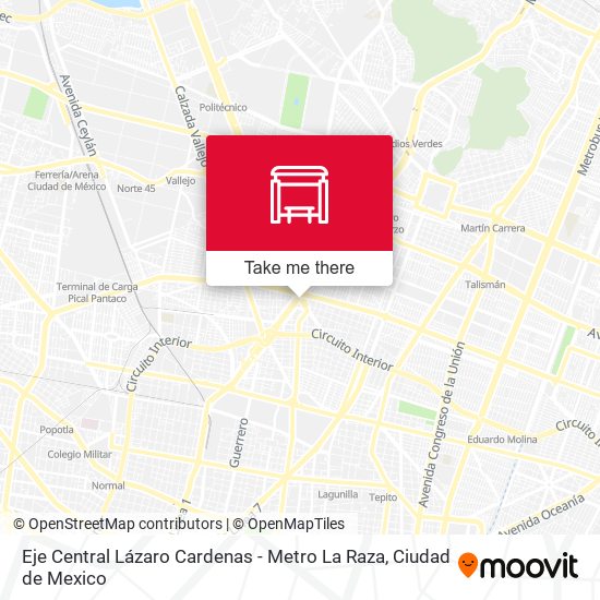 Eje Central Lázaro Cardenas - Metro La Raza map