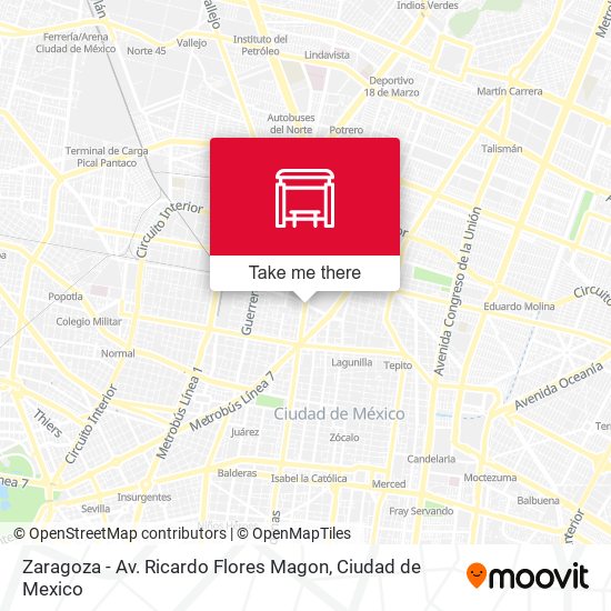 Mapa de Zaragoza - Av. Ricardo Flores Magon