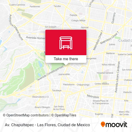 Av. Chapultepec - Las Flores map