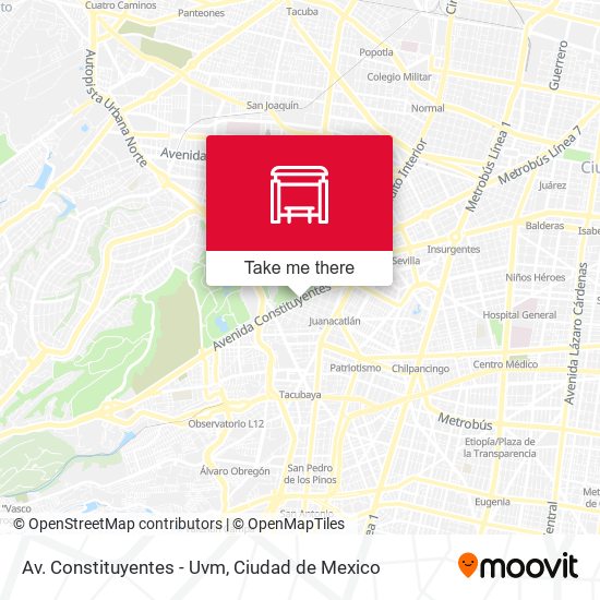 Av. Constituyentes - Uvm map
