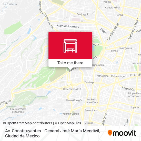 Av. Constituyentes - General José María Mendivil map