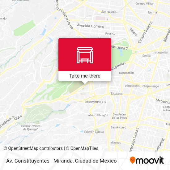 Av. Constituyentes - Miranda map