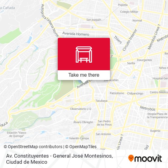 Av. Constituyentes - General José Montesinos map