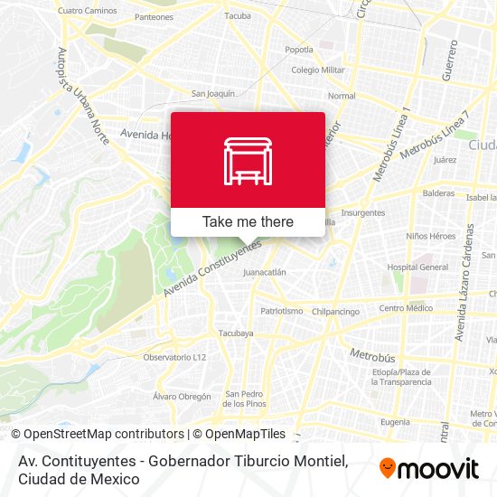 Av. Contituyentes - Gobernador Tiburcio Montiel map