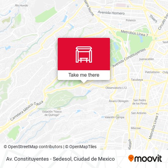 Av. Constituyentes - Sedesol map