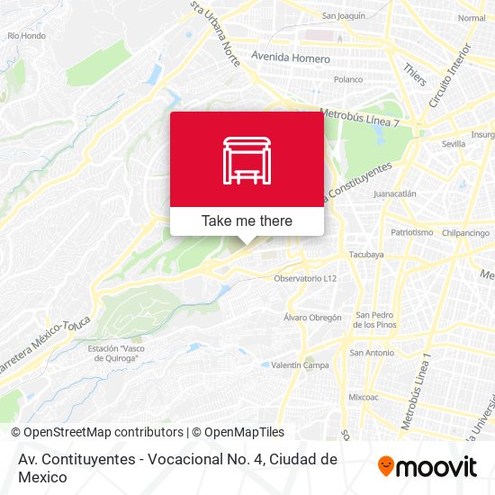 Av. Contituyentes - Vocacional No. 4 map