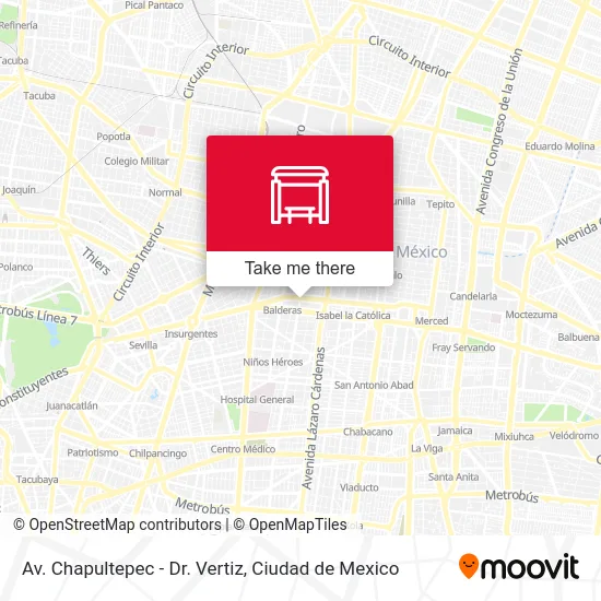 Av. Chapultepec - Dr. Vertiz map