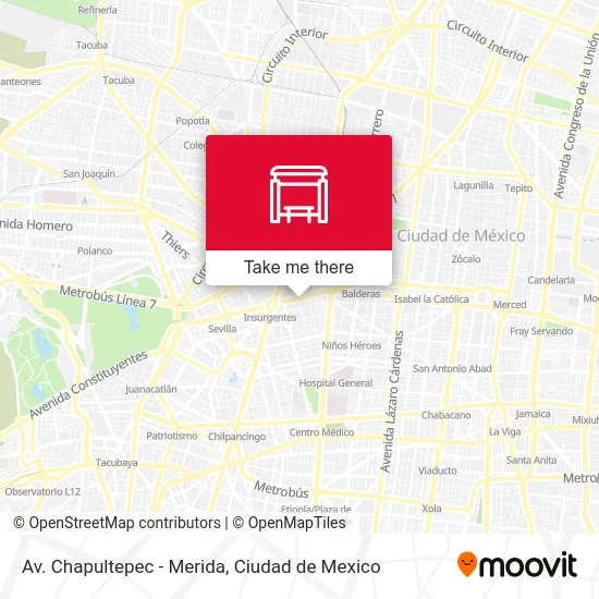 Av. Chapultepec - Merida map