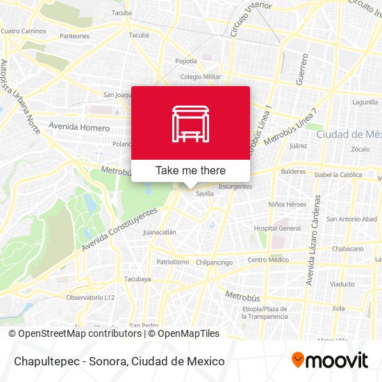 Chapultepec - Sonora map