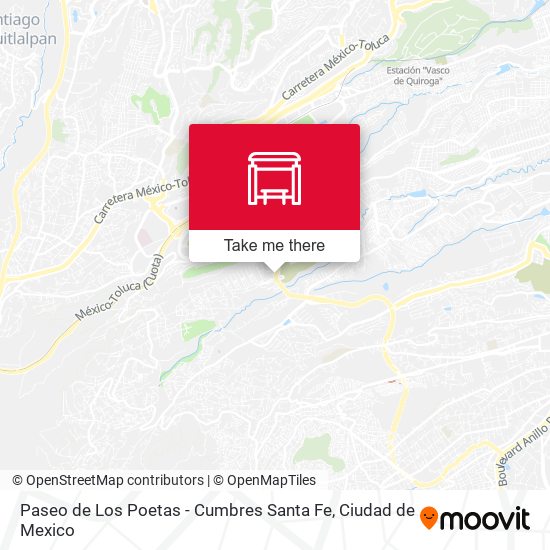Paseo de Los Poetas - Cumbres Santa Fe map