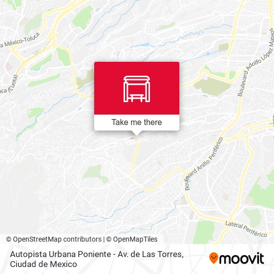 Mapa de Autopista Urbana Poniente - Av. de Las Torres