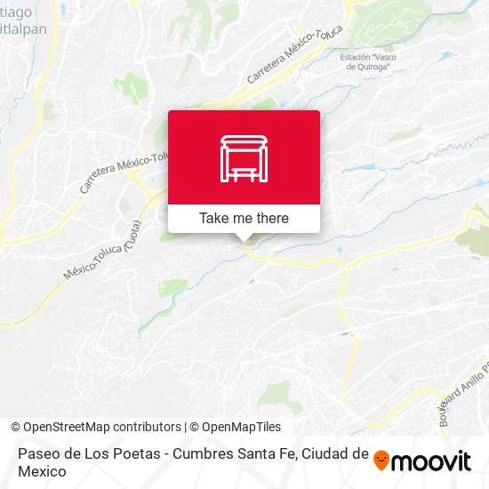 Paseo de Los Poetas - Cumbres Santa Fe map