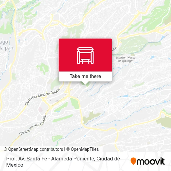 Prol. Av. Santa Fe - Alameda Poniente map