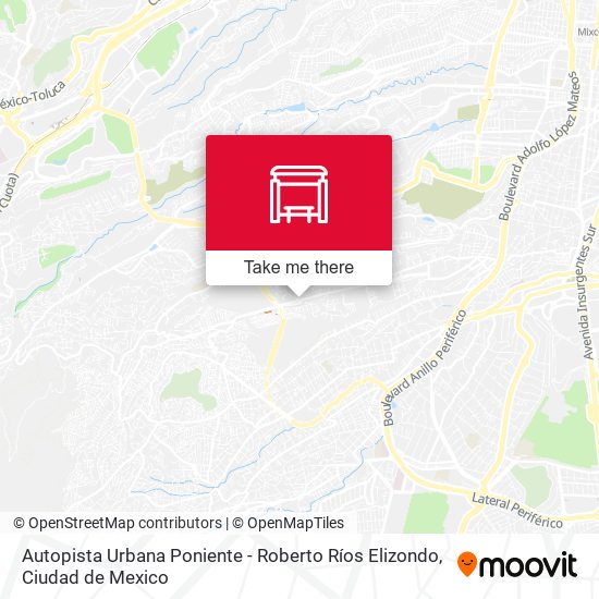 Autopista Urbana Poniente - Roberto Ríos Elizondo map