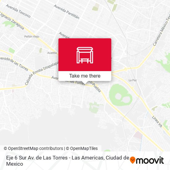 Mapa de Eje 6 Sur Av. de Las Torres - Las Americas