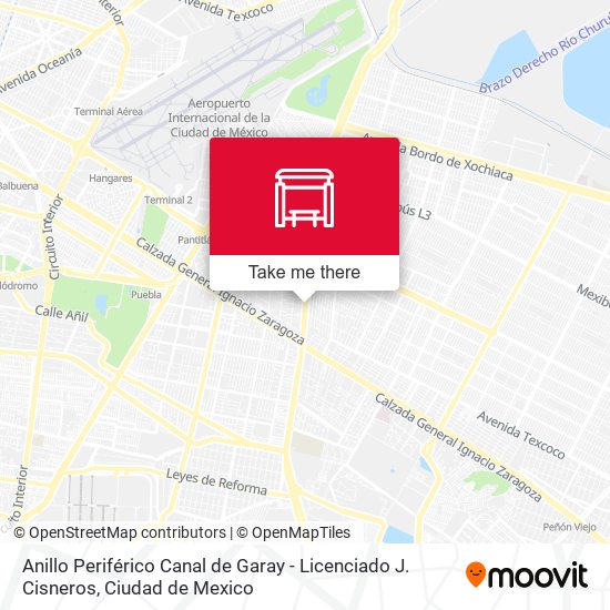 Anillo Periférico Canal de Garay - Licenciado J. Cisneros map