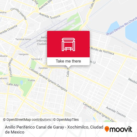 Anillo Periférico Canal de Garay - Xochimilco map