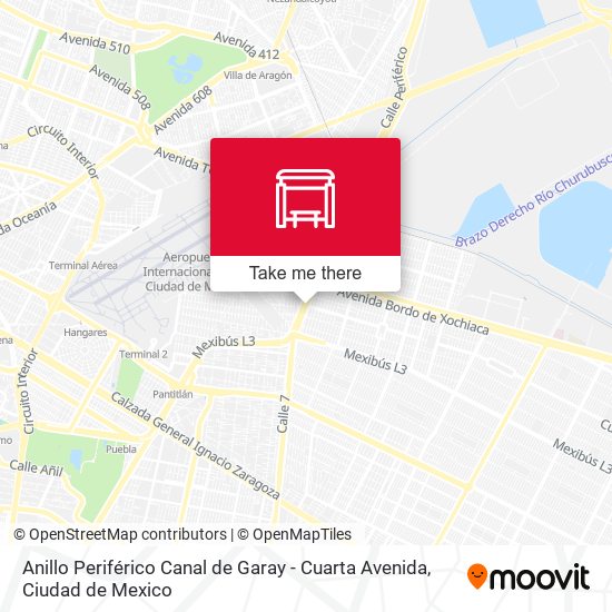 Anillo Periférico Canal de Garay - Cuarta Avenida map