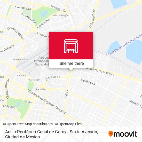 Mapa de Anillo Periférico Canal de Garay - Sexta Avenida