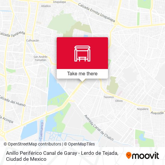 Anillo Periférico Canal de Garay - Lerdo de Tejada map