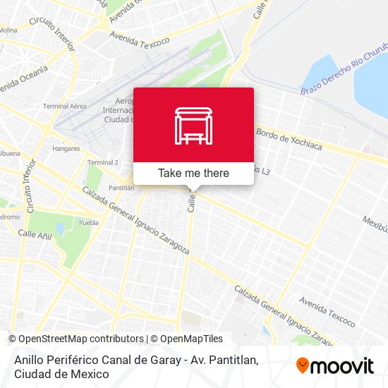 Anillo Periférico Canal de Garay - Av. Pantitlan map