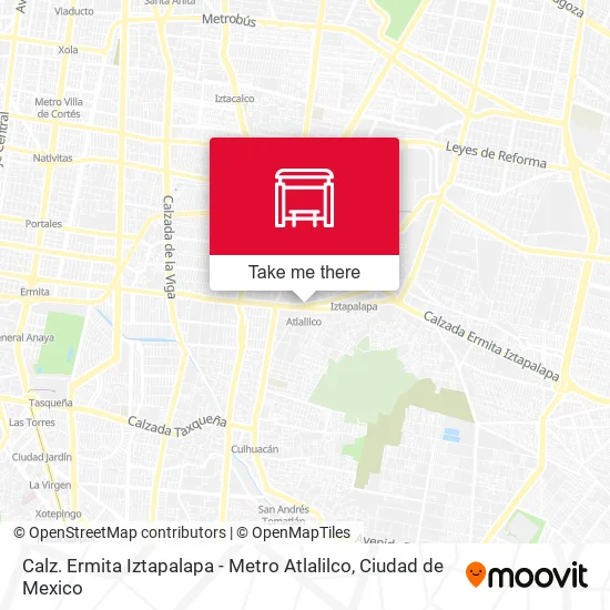 Mapa de Calz. Ermita Iztapalapa - Metro Atlalilco
