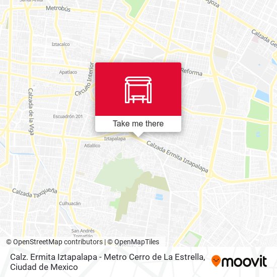 Calz. Ermita Iztapalapa - Metro Cerro de La Estrella map