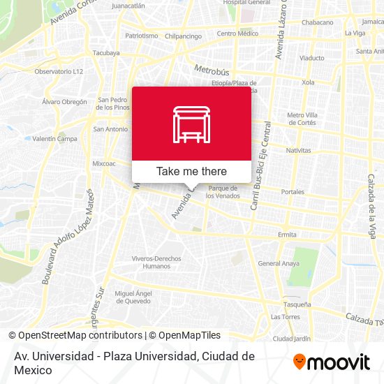Mapa de Av. Universidad - Plaza Universidad