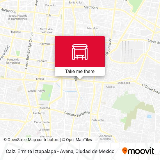 Calz. Ermita Iztapalapa - Avena map